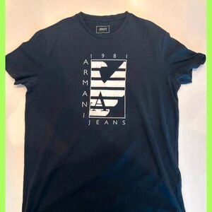 Armani Jeans Navy Graphic Tee
